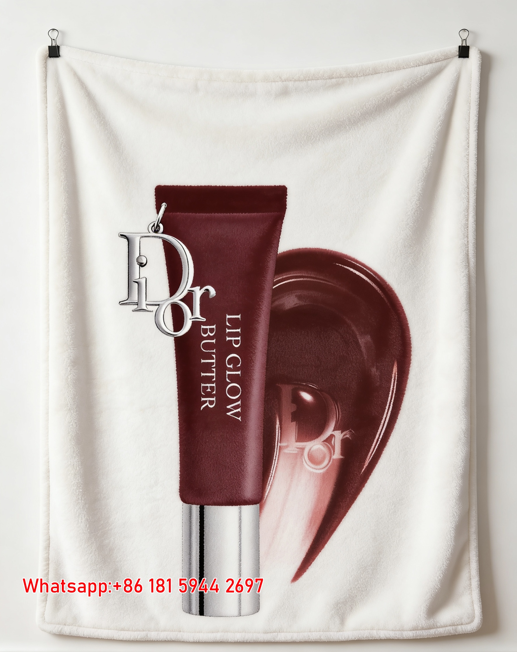Dior Lip Glow Butter Flannel Sofa Throw Blanket D319